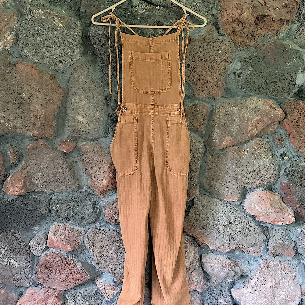 Free people Shoulder Tie Overalls